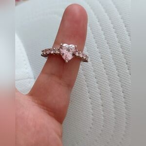Pink Zirconia Ring (SS 925; By STS; Sz: 7)
